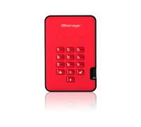 iStorage diskAshur2 1TB Secure Portable HDD PIN protected Red (IS-DA2-256-1000-R