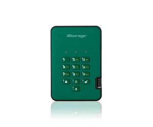 iStorage diskAshur2 256-bit 2TB USB 3.1 secure encrypted hard drive - Green IS-D