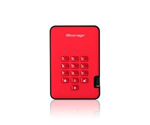 iStorage diskAshur2 256-bit 500GB USB 3.1 secure encrypted hard drive - Red IS-D