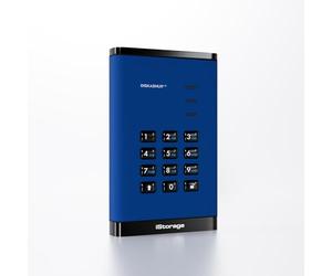 iStorage diskAshur3 HDD 5TB Blue - Secure portable hard drive - Password protected - Dust & water resistant - Hardware Encryption