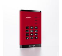 iStorage diskAshur3 SSD 1TB Red - Secure portable solid state drive - Password protected - Dust & water resistant - Hardware Encryption