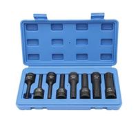 ISTOVO 1/2 Inch Hex Driver Hex Bit Set 1/2 Inch Drive Hex Bit Socket Set,Standard Metric Sizes 8pcs