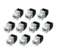 ISTOVO 10-Pack Cat6A RJ45 Jack - Cat6 Compatible -180 Degree Toolless -Ethernet Wall Jack -Cat6A Network Coupler