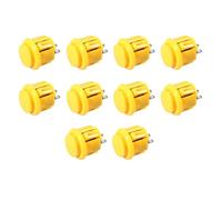 ISTOVO 10 Pcs Buttons 24mm Responsive Buttons for Gaming Enthusiasts Yellow