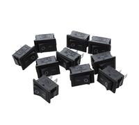 ISTOVO 10 Pcs SPST Mini Black 2 Pin Rocker Switch AC 125V 10A 250V 6A