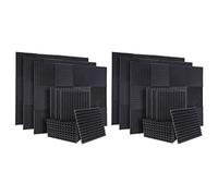 ISTOVO 100Pcs Acoustic Soundproof Foam Sound Absorbing Panels Sound Insulation Panels Wedge for Studio Walls Ceiling