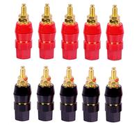 ISTOVO 10Pcs/Lot Gold Plated Banana Binding Post Large Current Amplifier 4mm Banana Plug Jack Socket Speaker Terminal 5 Pairs