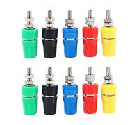 ISTOVO 10Pcs M4X36 Pure Copper Terminal 4mm Banana Jack Socket 20A Binding Post Banana Plug Connector
