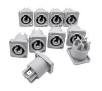 ISTOVO 10PCS NAC3MPA-1 NAC3MPB-1 Power Speaker Panel Socket Gray-White Power 20A Stage LED Lighting Audio 3-Pin Socket,OutPut