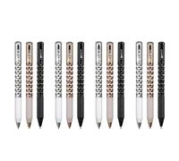 ISTOVO 12X Geometric Metal Crinkle Pen Fidget, Stress Relief Metal Shape Shifting Switchpen, 0.5mm Gel Pen, Multicolor