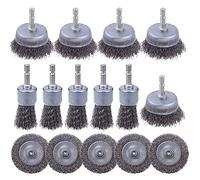 ISTOVO 15 Pack Wheel Brush, Cup Brush, Pen Brush Set Carbon Steel Wire Set Steel for Rust Removal, and Scrub Surfaces
