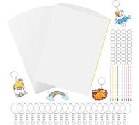 ISTOVO 150PCS Shrinky Plastic Sheets Kit, Shrink Paper Keychain Kit for Kids Marking, DIY Ornaments or Craft