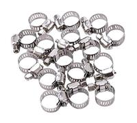 ISTOVO 16 Pcs Stainless Steel Adjustable Car Hose Clamp Pipe Sealing Clip 6-12 Mm