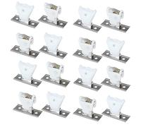 ISTOVO 16Piece Cord Lock Mechanism Stainless Steel + Plastic Cord Lock for 3 Line Swivel Type White Plastic and Stainless Steel Bracket for Roman Blinds