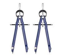 ISTOVO 2 Pack Drafting Compass with Lock Math Bow Compass Drawing Metal Compass with Wheel Geometry Compass Bow Divider Student Compass for Art School