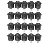 ISTOVO 20 Pcs SPST Black Button On/Off Round Rocker Switch AC 6A/125V 3A/250V