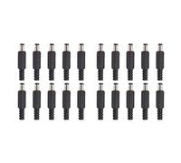 ISTOVO 20Pcs 5.5X2.1mm Male Solder Dc Tip Plug Jack Straight Connectors for DC Power Supply LED Lights Switch Black