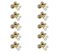 ISTOVO 20Pcs Golden Strap Button with Mounting for Guitar Mandolin