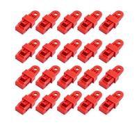 ISTOVO 20PCS Push-Pull Tent Clips Tent Attachment Clips Outdoor Camping Tent Hooks Windproof Strap Barb Clips-Red Easy Install