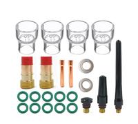 ISTOVO 23PCS TIG Stubby Gas Lens TIG Collet 12Pyrex Cup TIG Gas Lens Alumina Nozzle Kit for DB WP17/18/26 TIG Welding Easy Install