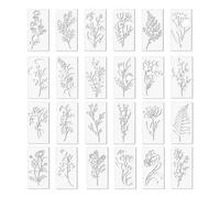 ISTOVO 24pcs Wildflower Painting Templates, Floral Leaves Crafts Leaf Templates, Art Wood Wall Door Canvas Home Decor