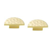 ISTOVO 2Pack Solid Brass Cabinet Knobs, Semicircle Drawer Knobs, Hammered Dresser Drawer Pulls Handles Furniture Hardware Easy Install Easy to Use