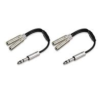 ISTOVO 2pcs 6.35mm 1/4 Inch Stereo Jack Splitter Cable Adapter Lead Plug to Double 6.35mm Sockets