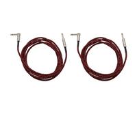 ISTOVO 2X 3 Meters Guitar Cable Audio Male to Male Cable Wire Cord Knitting 6.35mm Straight Plug for Electric Acoustic Guitar