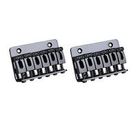 ISTOVO 2X 6 Saddle Hardtail Bridge Top Load 65mm Electric Guitar Bridge (Black)