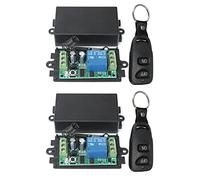 ISTOVO 2X Dc 12V 10A 1Ch Wireless Remote Control Switch System Receiver Transmitter 2 Buttons Waterproof Remote 433Mhz