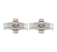 ISTOVO 2X Double Push Button Butterfly Clasp Buckle Silver for 21Mm Watch Band Strap