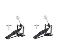 ISTOVO 2X Drums Pedal Black Aluminum Alloy Children Rack Drums Pedal Set with Drum Beater Stick & Drum Key