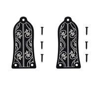 ISTOVO 2X Guitar Truss Rod Cover GR34 Truss Rod Shape Case for Electric Guitar (Black)