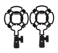ISTOVO 2X Universal Professional Condenser Microphone Mic Shock Mount Holder Recording Bracket for Large Diaphram Mic Clip