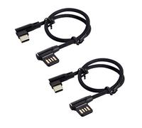 ISTOVO 2X USB-C 3.1 Type-C to Left Right Angled 90 Degree USB 2.0 Data Cable with Sleeve for Tablet & Phone 15cm