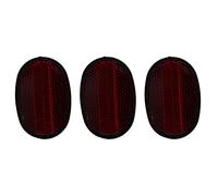 ISTOVO 3 Pcs Bicycle Rear Tail Reflector Mudguard Oval Warnning Red Black