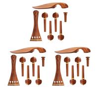 ISTOVO 3pcs 4/4 Violin Kit Full Size Violin Accessories Rosewood Violin Peg Tailpiece Chin Rest End Pin (4/4)