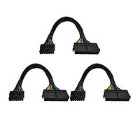 ISTOVO 3X 24 Pin to 14 Pin ATX PSU Main Power Adapter Braided Sleeved Cable for for PC and Servers 12-Inch(30cm)