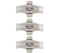 ISTOVO 3X Double Push Button Butterfly Clasp Buckle Silver for 21mm Watch Band Strap