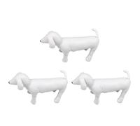 ISTOVO 3X Leather Dog Mannequins Standing Position Dog Models Toys Pet Animal Shop Display Mannequin White L