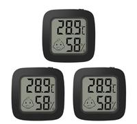 ISTOVO 3X Mini LCD Digital Thermometer Hygrometer Magentic Temperature Meter Humidity Sensor Weather Station Black
