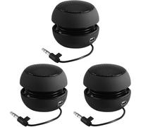 ISTOVO 3X Mini Portable Travel Loud Speaker with 3.5mm Audio Cable Low Voltage Built-in Battery Retractable Speaker for