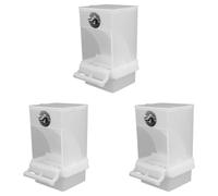 ISTOVO 3X White Bird Feeders Automatic Parrot Feeder Drinker Seed Food Container Cage for Small and Medium Parakeets