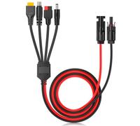 ISTOVO 4-in-1 Solar Panel Connector Extension Cable Splitter for Anderson Connector DC Adapter Power Plug XT60 Female Conn