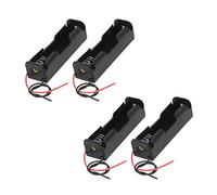 ISTOVO 4 Pcs Black 18650 Flat Tip Batteries Battery Holder Case W Wire Leads