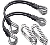 ISTOVO 4 Pcs Gym Cable Extension 10" Cable Attachments for Gym with Carabiner Pull Down Leg Extensions Machine