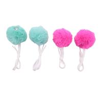 ISTOVO 4 Pcs Large Roller Skate Pom Poms Women Girls Princess Tie-on Roller Skate Pom Poms B