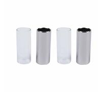 ISTOVO 4 Pieces Glass Slide and Metal Slide for Guitar, Bass, Medium (6 cm)