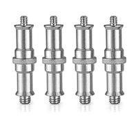 ISTOVO 4 Pieces Standard 1/4 to 3/8 Inch Metal Male Converter Threaded Screw Adapter Spigot Stud for Studio Light Stand