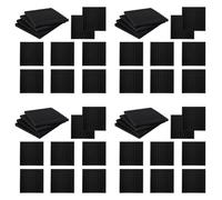 ISTOVO 48 Pack Self-Adhesive Acoustic Panels, Sound Proof Foam Panels, High Density Soundproofing Wall Panels for Home(Black)